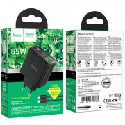 СЗУ Hoco CS44A Smart PD65W (1USB-A/2С) + кабель Type-C to Type-C Black