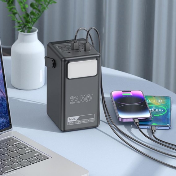 Портативний ЗП Power Bank Hoco DB03 Endure 22.5W 100 000 mAh Black - зображення 2 