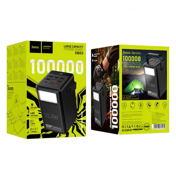 Портативний ЗП Power Bank Hoco DB03 Endure 22.5W 100 000 mAh Black - зображення 3 