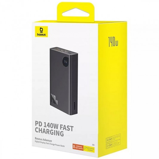 Портативний ЗП Baseus Adaman Digital Display 140W 24000mAh (P100215081113-0) Cluster Black - зображення 1 