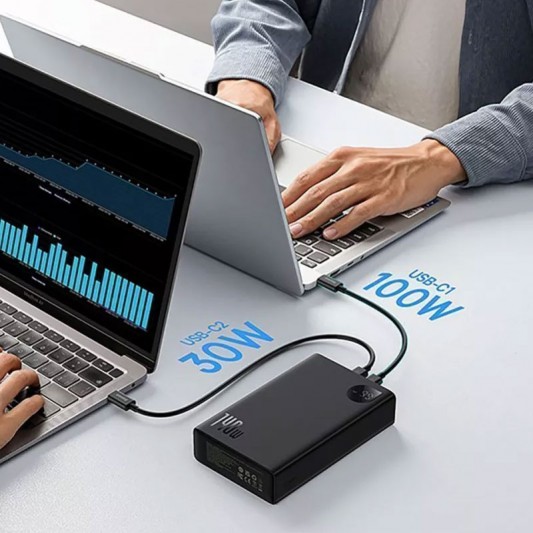 Портативний ЗП Baseus Adaman Digital Display 140W 24000mAh (P100215081113-0) Cluster Black - зображення 5 
