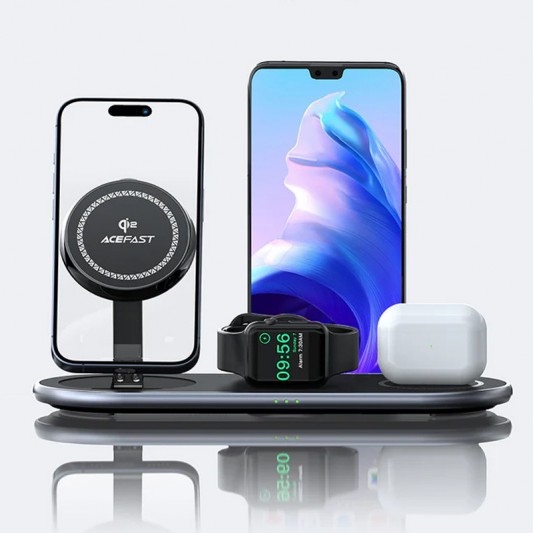 БЗУ Acefast E19 Qi2 desktop 3-in-1 Black - изображение 1