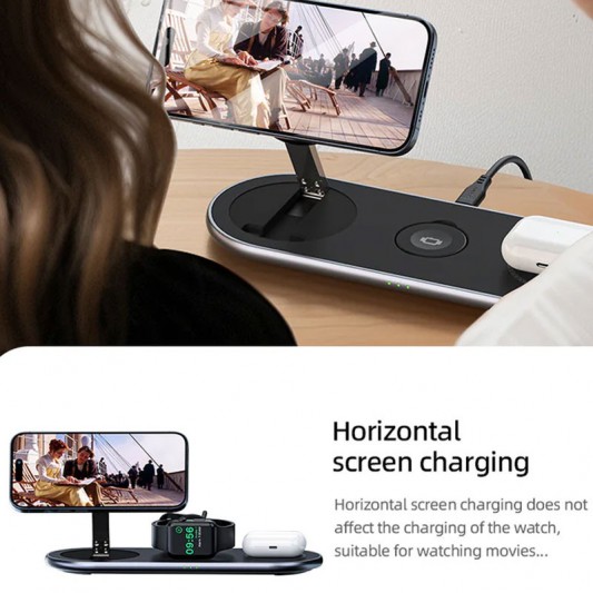 БЗУ Acefast E19 Qi2 desktop 3-in-1 Black - изображение 6