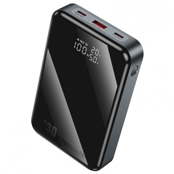 Портативний ЗП Power Bank Hoco Q30A Fast charge 130W 20000 mAh Metal gray