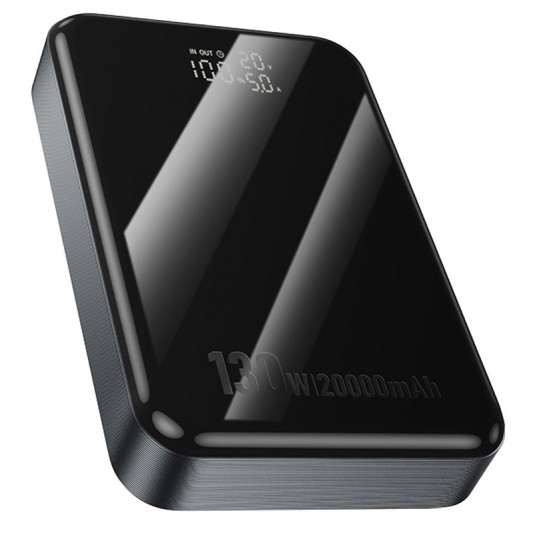 Портативний ЗП Power Bank Hoco Q30A Fast charge 130W 20000 mAh Metal gray - зображення 1 