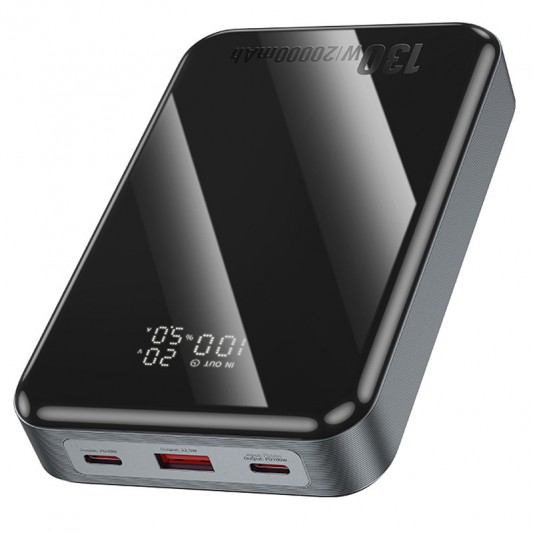 Портативний ЗП Power Bank Hoco Q30A Fast charge 130W 20000 mAh Metal gray - зображення 2 