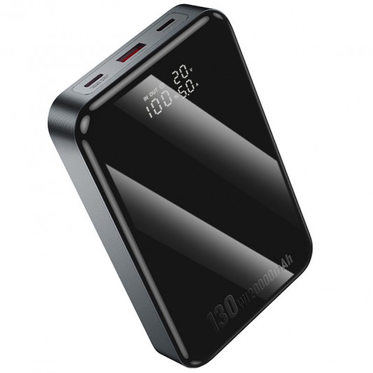 Портативний ЗП Power Bank Hoco Q30A Fast charge 130W 20000 mAh Metal gray - зображення 3 
