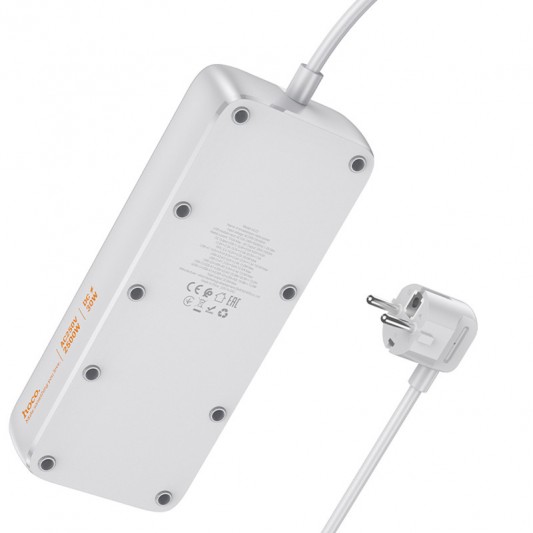 Подовжувач Hoco AC22 Sunlight (PD30W/1C/3A/4xSocket) (1.5m) White - зображення 3 
