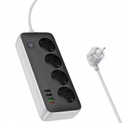 Подовжувач Hoco AC22 Sunlight (PD30W/1C/3A/4xSocket) (1.5m) Black