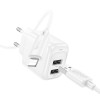 Блок живлення Hoco CS51A Surplus (2USB-A) + кабель USB to Lightning White