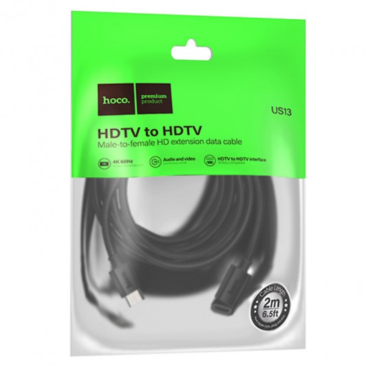 Дата кабель Hoco US13 HDTV male to HDTV female HD extension (2m) Black - изображение 6