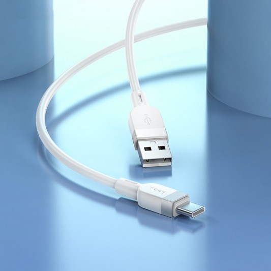 Дата кабель Hoco X109 Energy silicone USB to Type-C (1m) White - зображення 2 