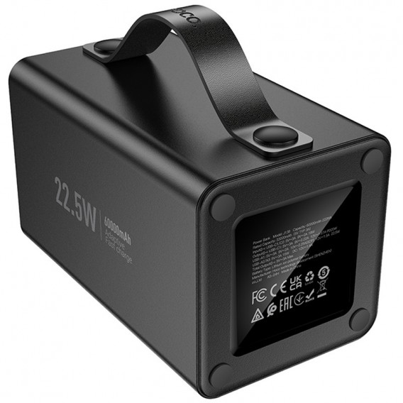 Портативний ЗП Power Bank Hoco J138 22.5W+PD20W+DC12V 60000 mAh Black - зображення 2 