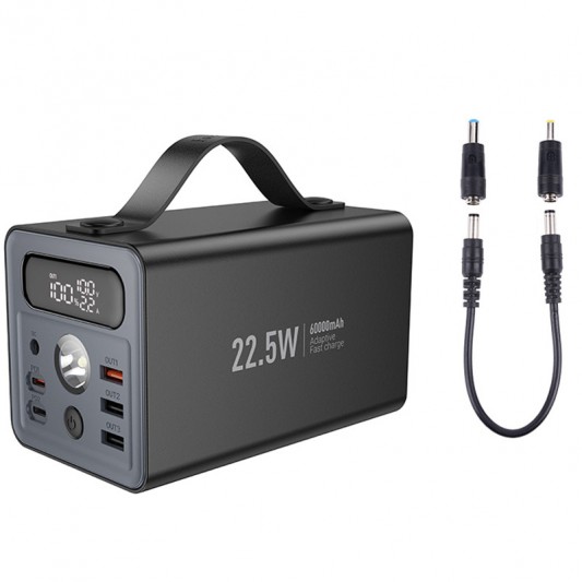Портативний ЗП Power Bank Hoco J138 22.5W+PD20W+DC12V 60000 mAh Black - зображення 3 
