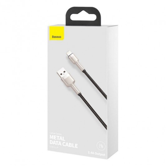 Дата кабель Baseus Cafule Series Metal USB to Lightning 2.4A (2m) (CALJK-B0) Black - зображення 5 