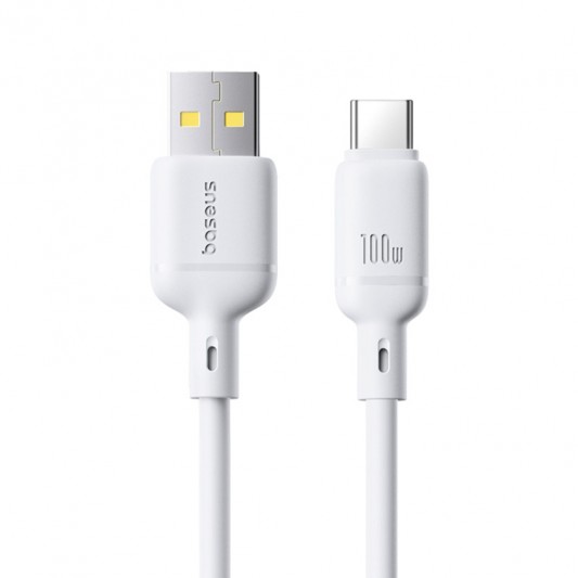 Дата кабель Baseus Silky Series OS Fast Charging USB to Type-C 100W (2m) (P10377703) Moon White