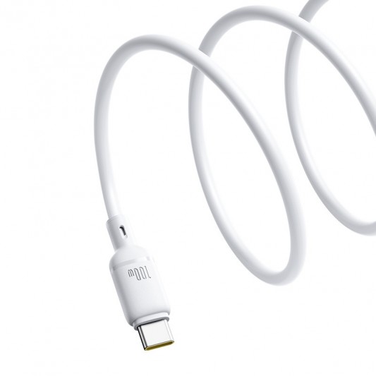 Дата кабель Baseus Silky Series OS Fast Charging USB to Type-C 100W (2m) (P10377703) Moon White - зображення 3 