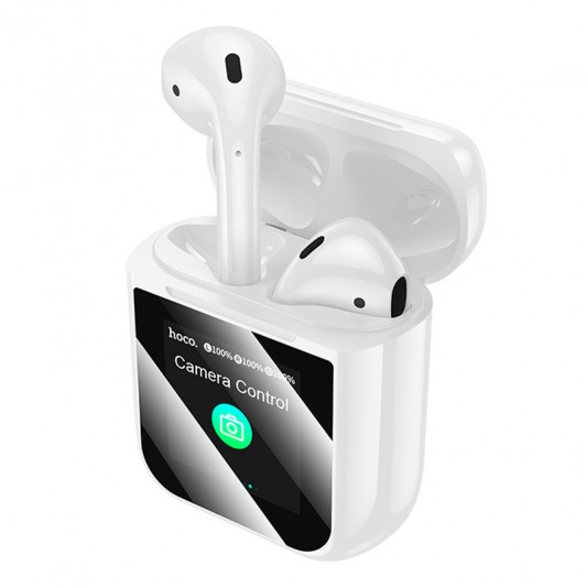 Беспроводные TWS наушники Hoco EW80 Magnificent with Touch Screen White - изображение 2