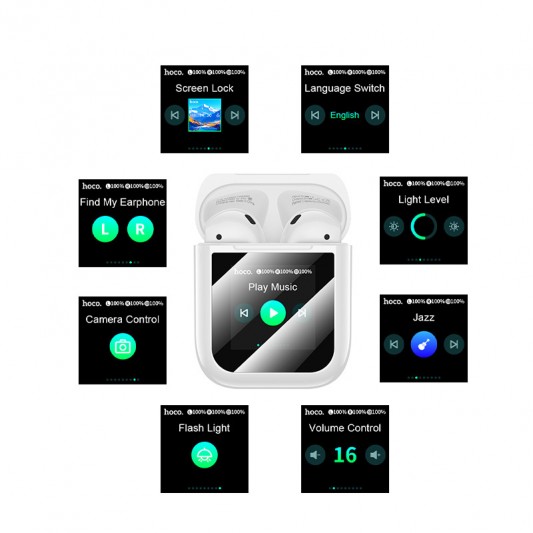 Беспроводные TWS наушники Hoco EW80 Magnificent with Touch Screen White - изображение 6