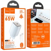 СЗУ Hoco N48 Glorious PD65W (1USB-C) + кабель Type-C to Type-C Blue