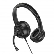 Накладные наушники Hoco W112 Pures (3.5mm/1.8m) Black