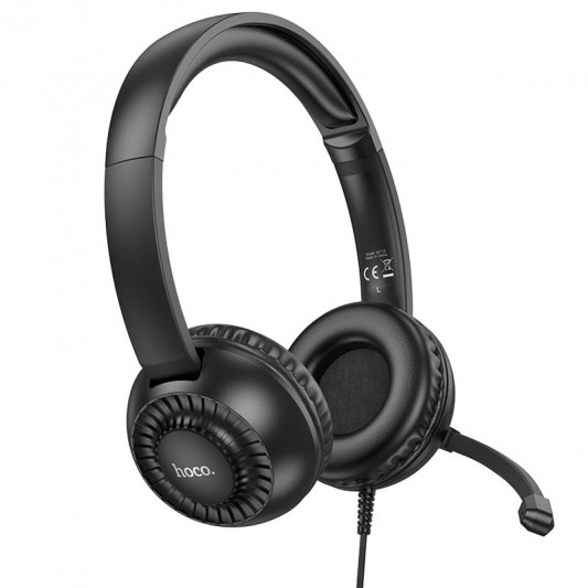 Накладные наушники Hoco W112 Pures (3.5mm/1.8m) Black - изображение 3