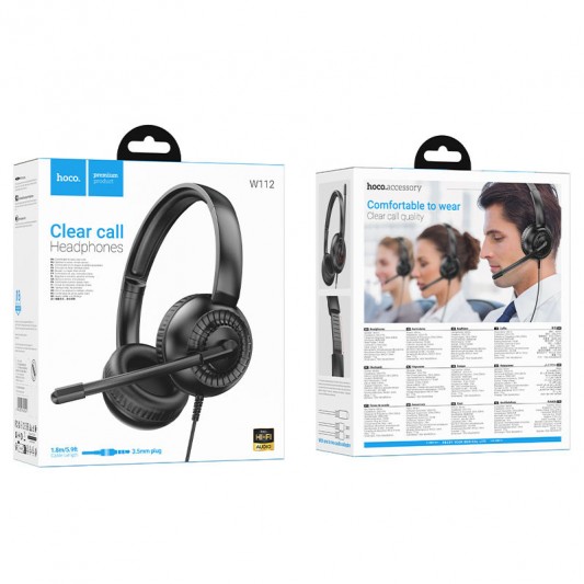 Накладные наушники Hoco W112 Pures (3.5mm/1.8m) Black - изображение 5