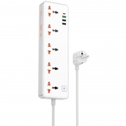 Удлинитель Hoco AC14A Rico PD30W (3USB-A/1C/5xSocket) (1.5m) White