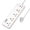 Подовжувач Hoco AC14A Rico PD30W (3USB-A/1C/5xSocket) (1.5m) White