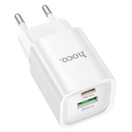 МЗП Hoco C149A Charm PD30W+QC3.0 (1USB-A/1C) White - зображення 1 