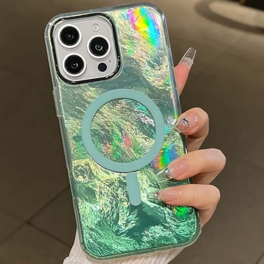 Чехол TPU Shiny Mountain (MagFit) для Apple iPhone 16 Pro Max (6.9") Green - изображение 1