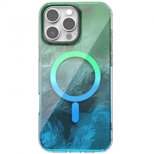 Чохол TPU Shiny Mountain (MagFit) для Apple iPhone 16 Pro Max (6.9") Green / Blue