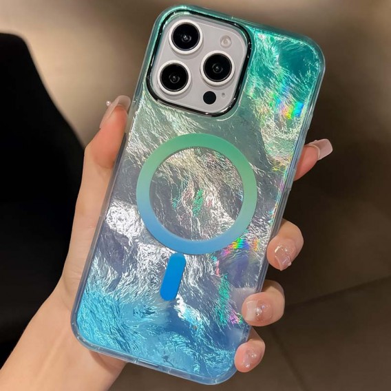 Чохол TPU Shiny Mountain (MagFit) для Apple iPhone 16 Pro Max (6.9") Green / Blue