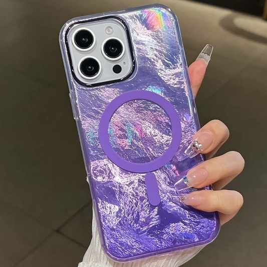 Чехол TPU Shiny Mountain (MagFit) для Apple iPhone 16 Pro Max (6.9") Purple - изображение 1