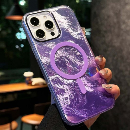 Чехол TPU Shiny Mountain (MagFit) для Apple iPhone 16 Pro Max (6.9") Purple - изображение 2