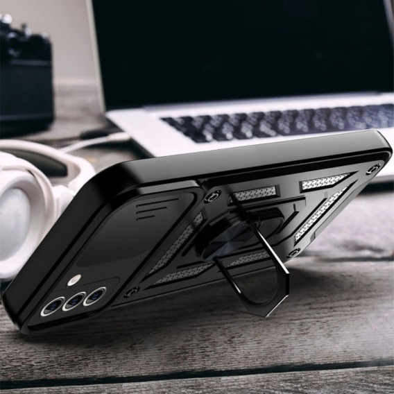 Ударостійкий чохол Camshield Serge Ring для Samsung Galaxy S22+ Чорний