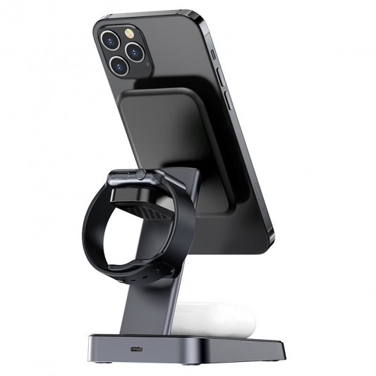 БЗП Acefast E3 desktop 3-in-1 (with MagSafe) Black - зображення 1 