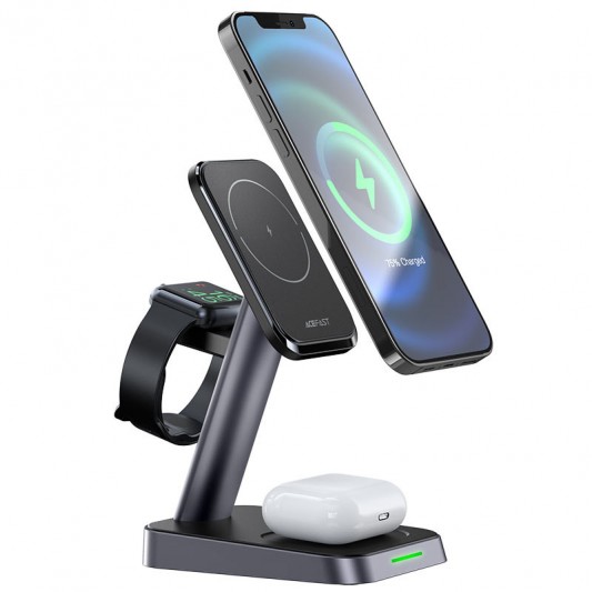 БЗП Acefast E3 desktop 3-in-1 (with MagSafe) Black - зображення 4 