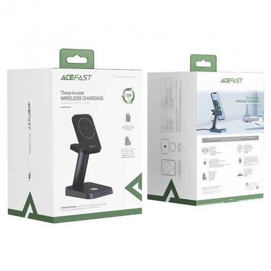 БЗП Acefast E3 desktop 3-in-1 (with MagSafe) Black - зображення 5 