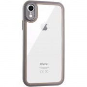 TPU чехол Transparent + Colour 1,5mm для Apple iPhone XR (6.1") Grey