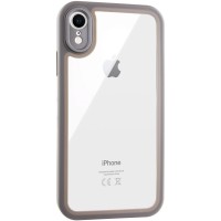 TPU чехол Transparent + Colour 1,5mm для Apple iPhone XR (6.1") Grey