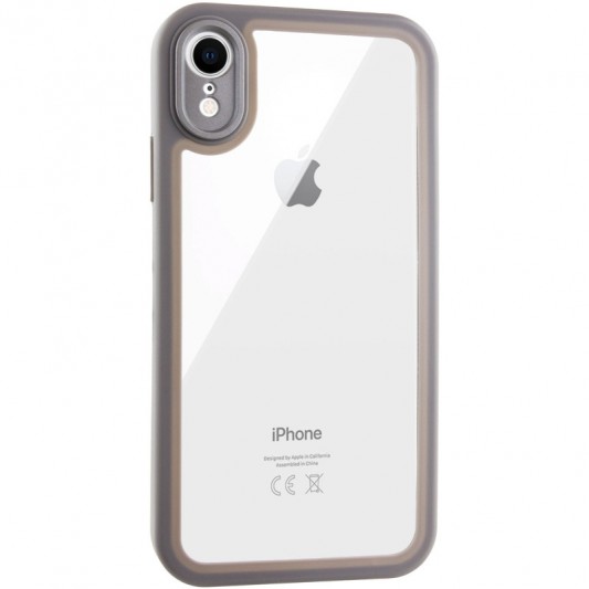 TPU чехол Transparent + Colour 1,5mm для Apple iPhone XR (6.1") Grey