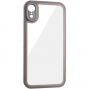 TPU чехол Transparent + Colour 1,5mm для Apple iPhone XR (6.1") Grey