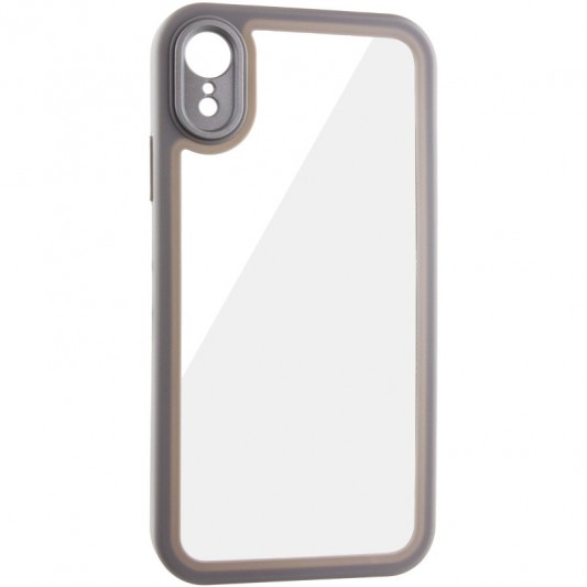 TPU чехол Transparent + Colour 1,5mm для Apple iPhone XR (6.1") Grey - изображение 1