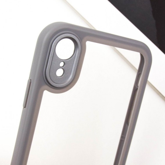 TPU чохол Transparent + Colour 1,5mm для Apple iPhone XR (6.1") Grey