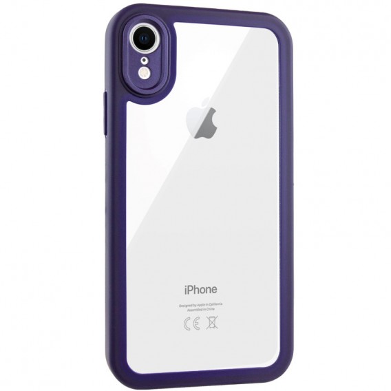 TPU чохол Transparent + Colour 1,5mm для Apple iPhone XR (6.1") Purple