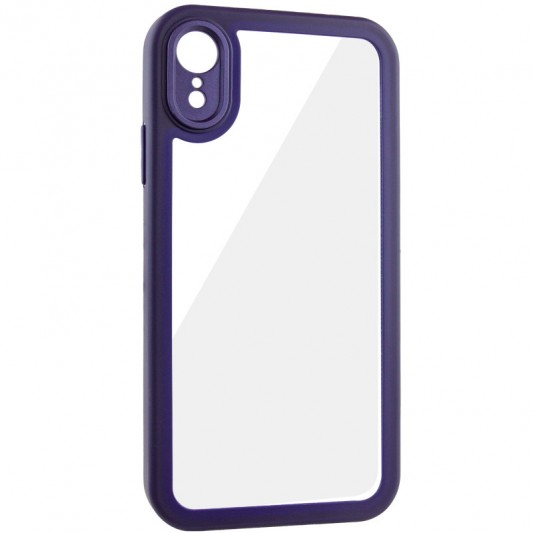 TPU чехол Transparent + Colour 1,5mm для Apple iPhone XR (6.1") Purple - изображение 1