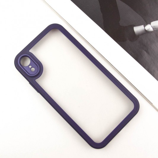 TPU чехол Transparent + Colour 1,5mm для Apple iPhone XR (6.1") Purple - изображение 2