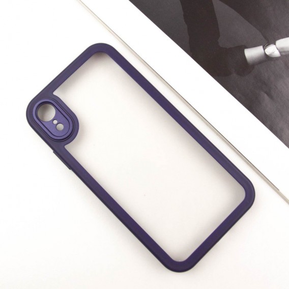TPU чохол Transparent + Colour 1,5mm для Apple iPhone XR (6.1") Purple