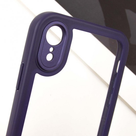 TPU чехол Transparent + Colour 1,5mm для Apple iPhone XR (6.1") Purple - изображение 3